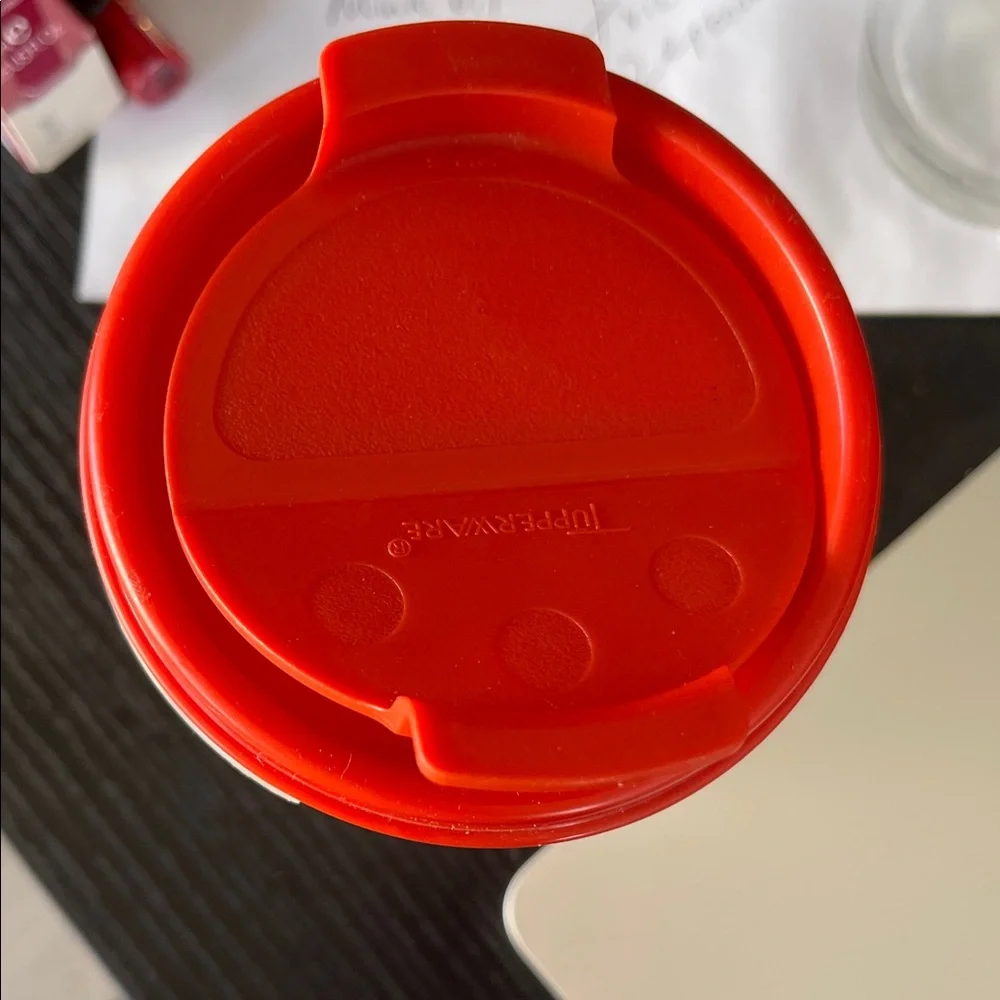 Tupperware Translucent and Red Parmesan Shaker & Spices